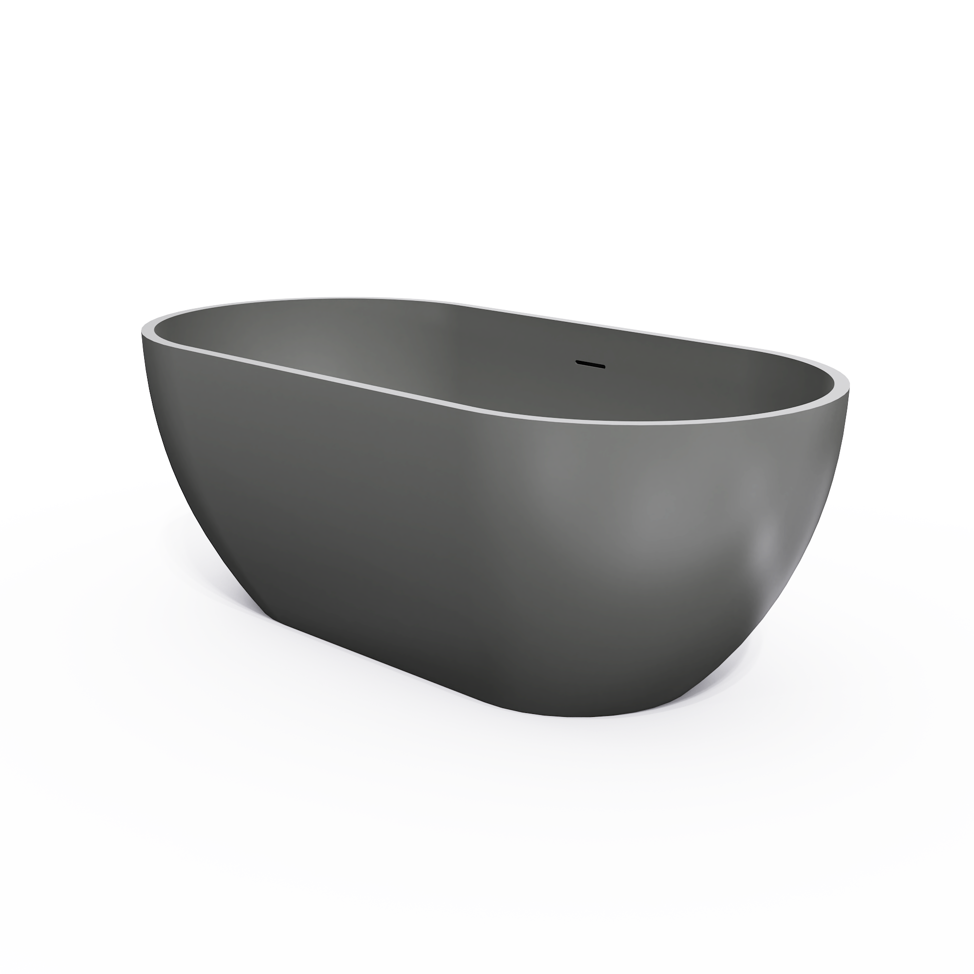 59 Inch Solid Surface Oval Shape Freestanding Bathtub
