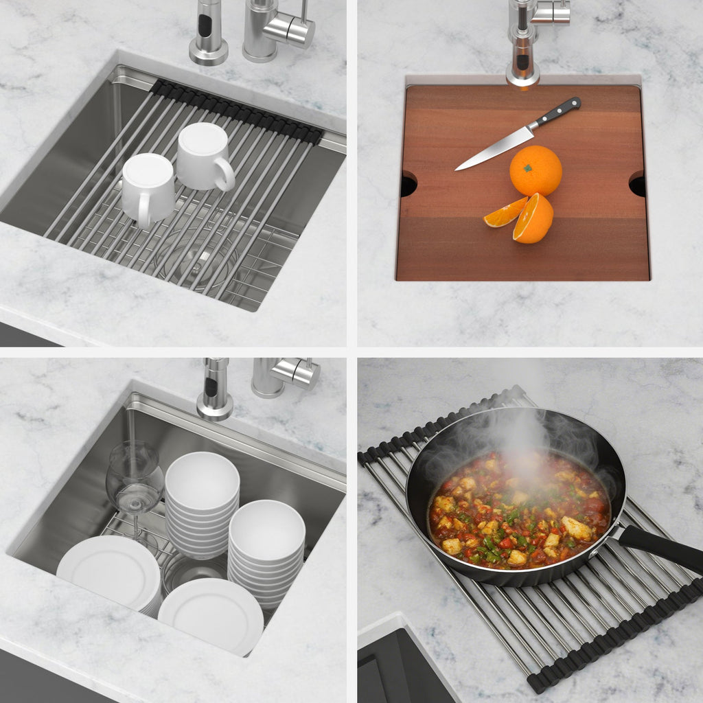 17" Undermount Kitchen Sink - Workstation Design