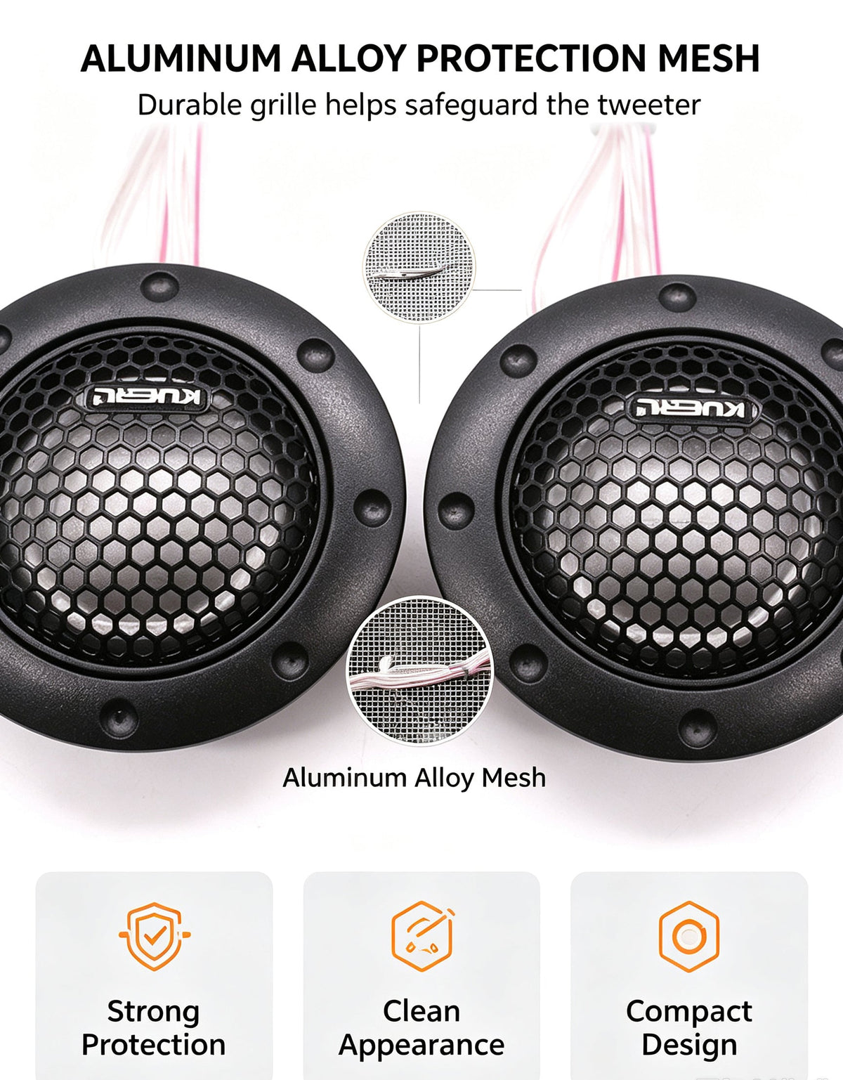 1.5 Inch Car Tweeter Speaker Dome Audio High Pitch Loudspeaker  Car Audio Modification Accessory