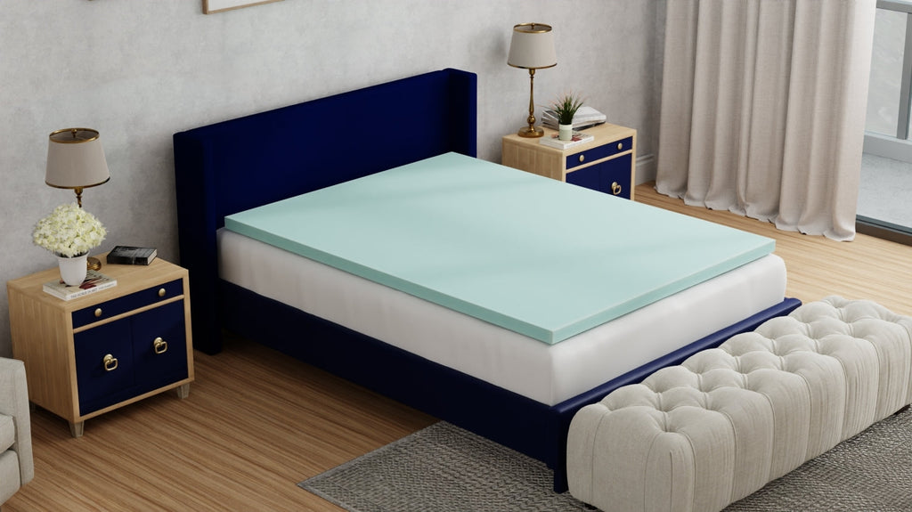 Omne Sleep Plush 3 Inch Queen Memory Foam Cooling Mattress Topper