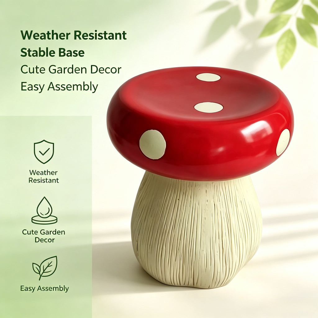 Oversized Mushroom Statue Stool