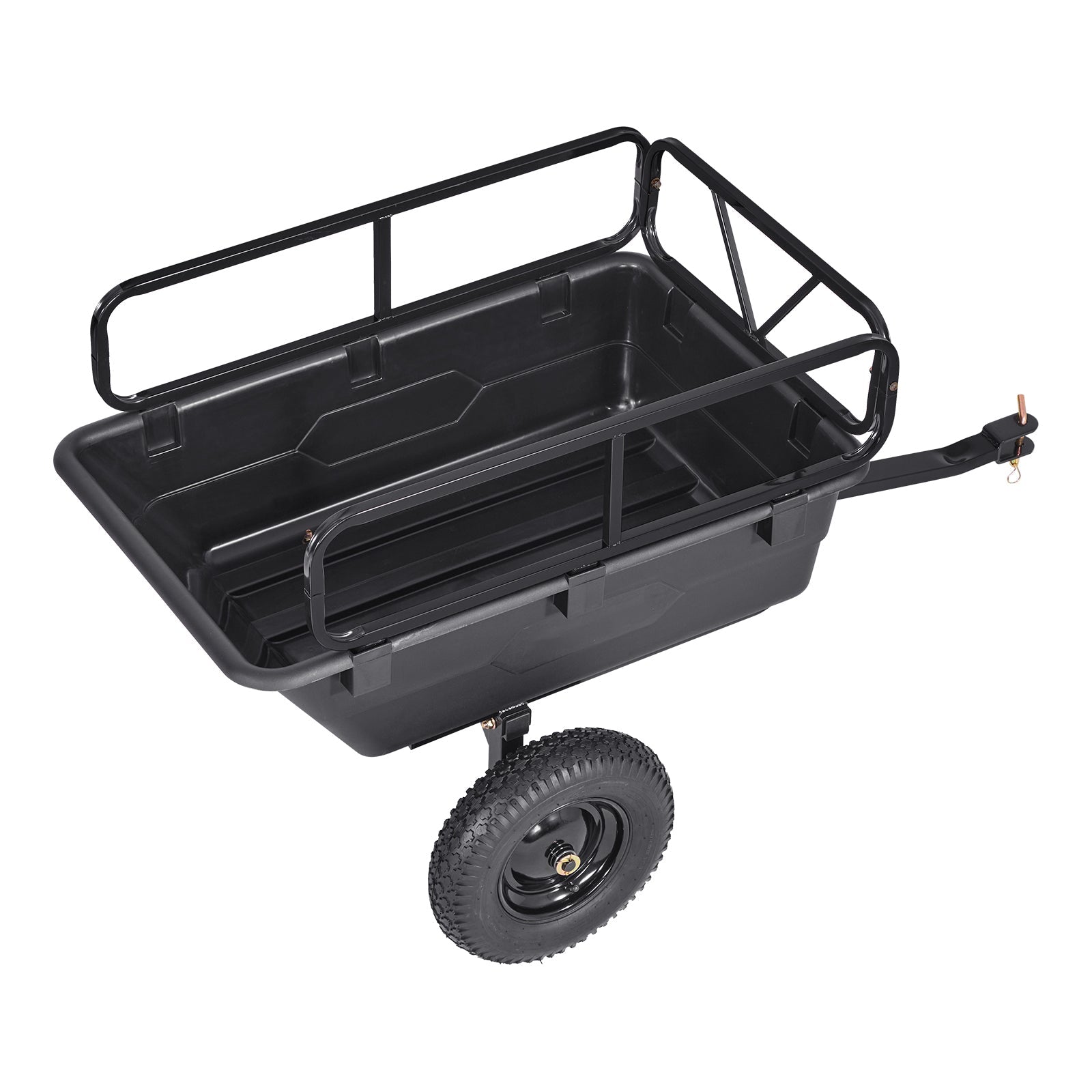 Dump Trailer 500 lbs 10 Cu. Ft Tow Behind Plastic Garden ATV Trailer Cart