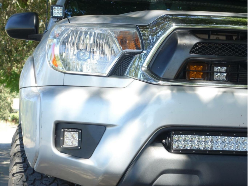 Cali Raised LED Cali Raised 2012-2015 Toyota Tacoma Fog Light Pod Replacements Brackets Kit - W/ 3X2 18 Amber Pods CR2457