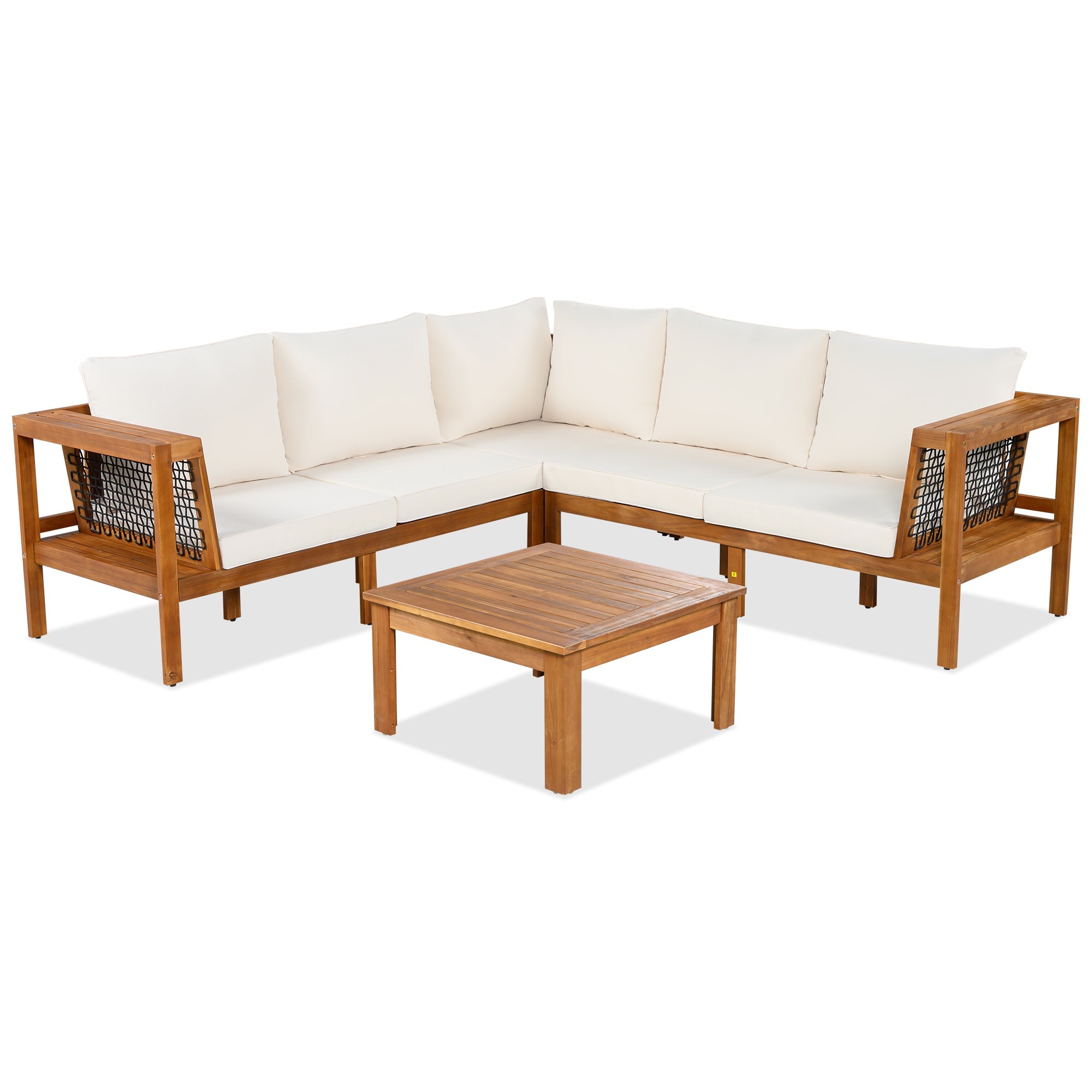 GO 4 Pieces Outdoor Acacia Wood Sofa Set