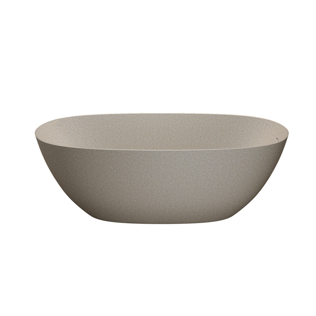61'' Freestanding Bathtub Resin Stone Soaking Bathtub