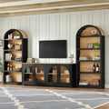 3-Piece Retro TV Stand Set with Bookshelf for TVs Up to 70"