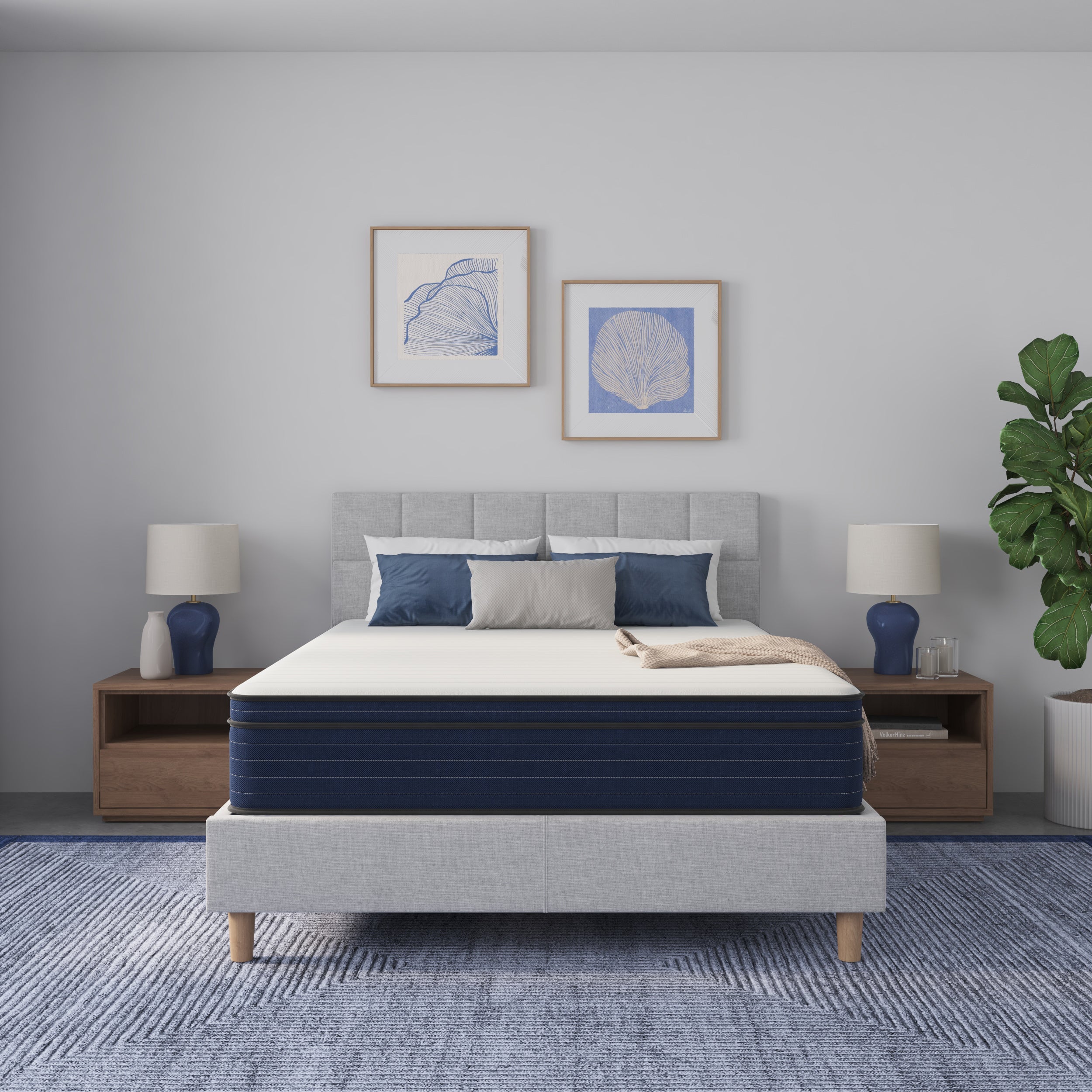 12 Inch King Size Medium Firm Euro Top Hybrid Mattress