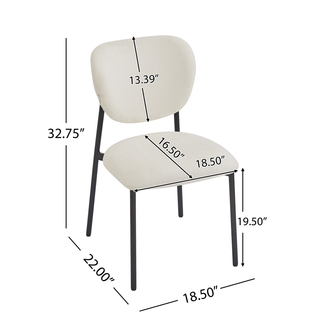 Upholstered Dining Chairs With Metal Legs (Set of 2)