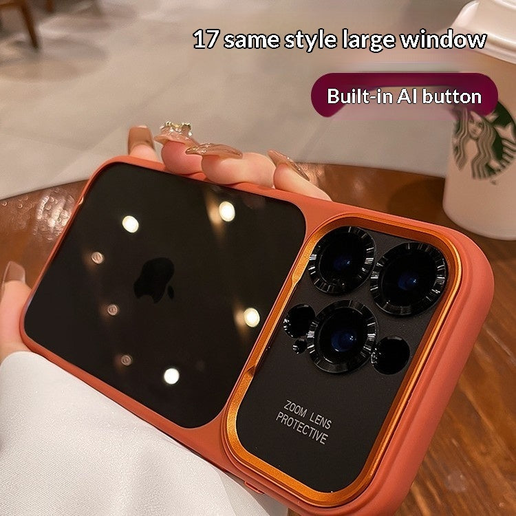 All-inclusive Large-view Window Phone Case With A Built-in Camera Shutter Button