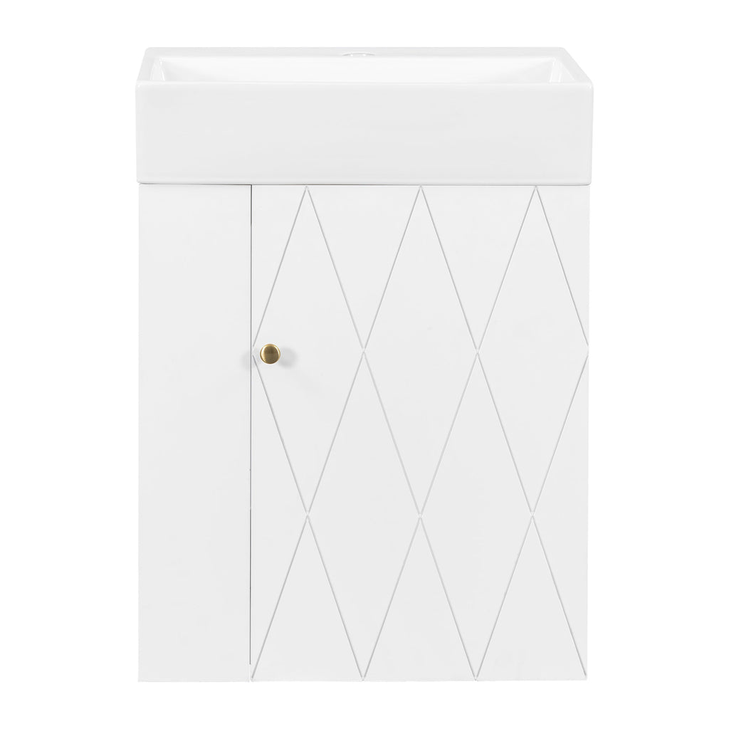 20 Inch Bathroom Vanity with Ceramic Sink