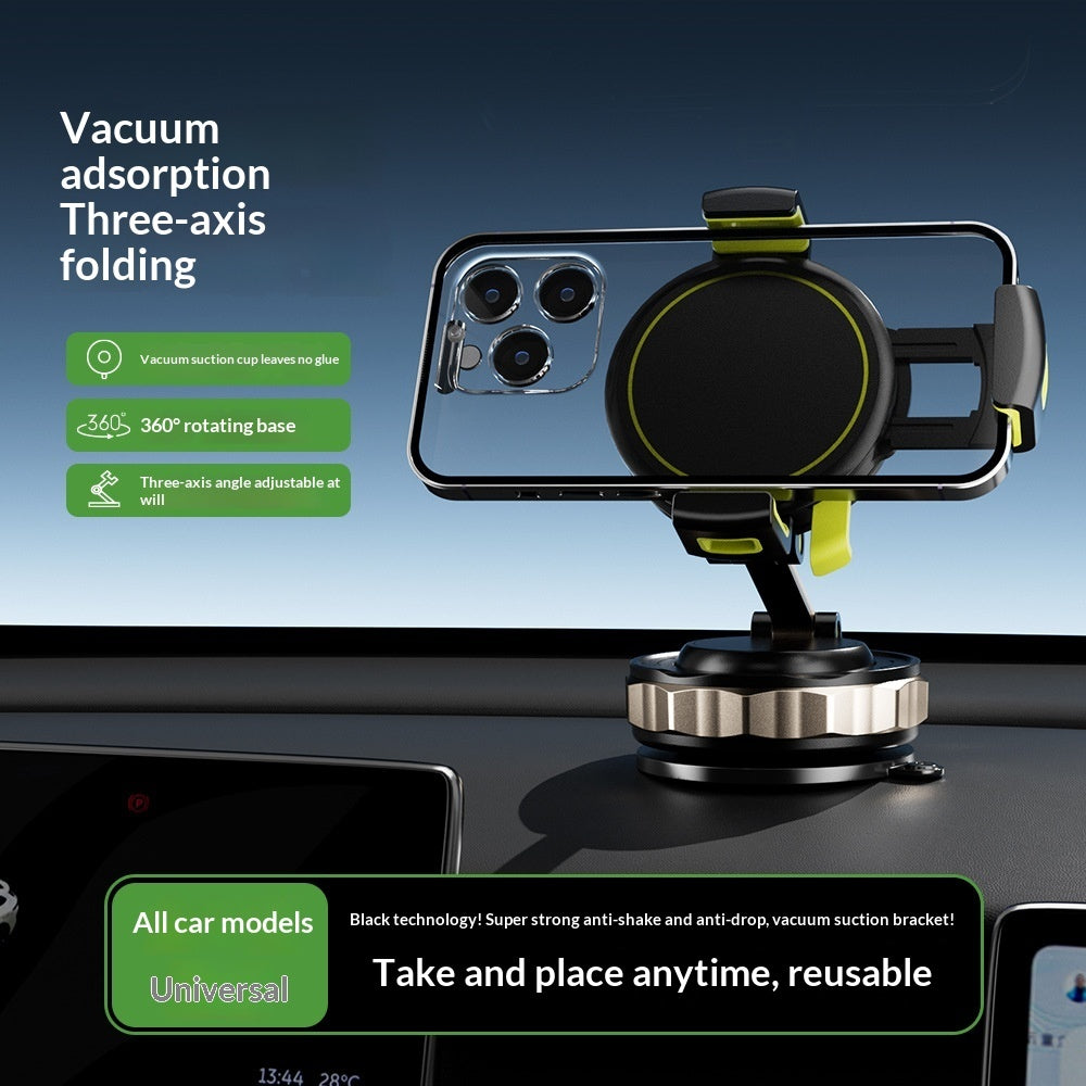 Vacuum-Suction Car Navigation Bracket With Anti-Shake Magnetic Attachment