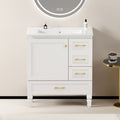 30" White Bathroom Vanity with Abundant Storage
