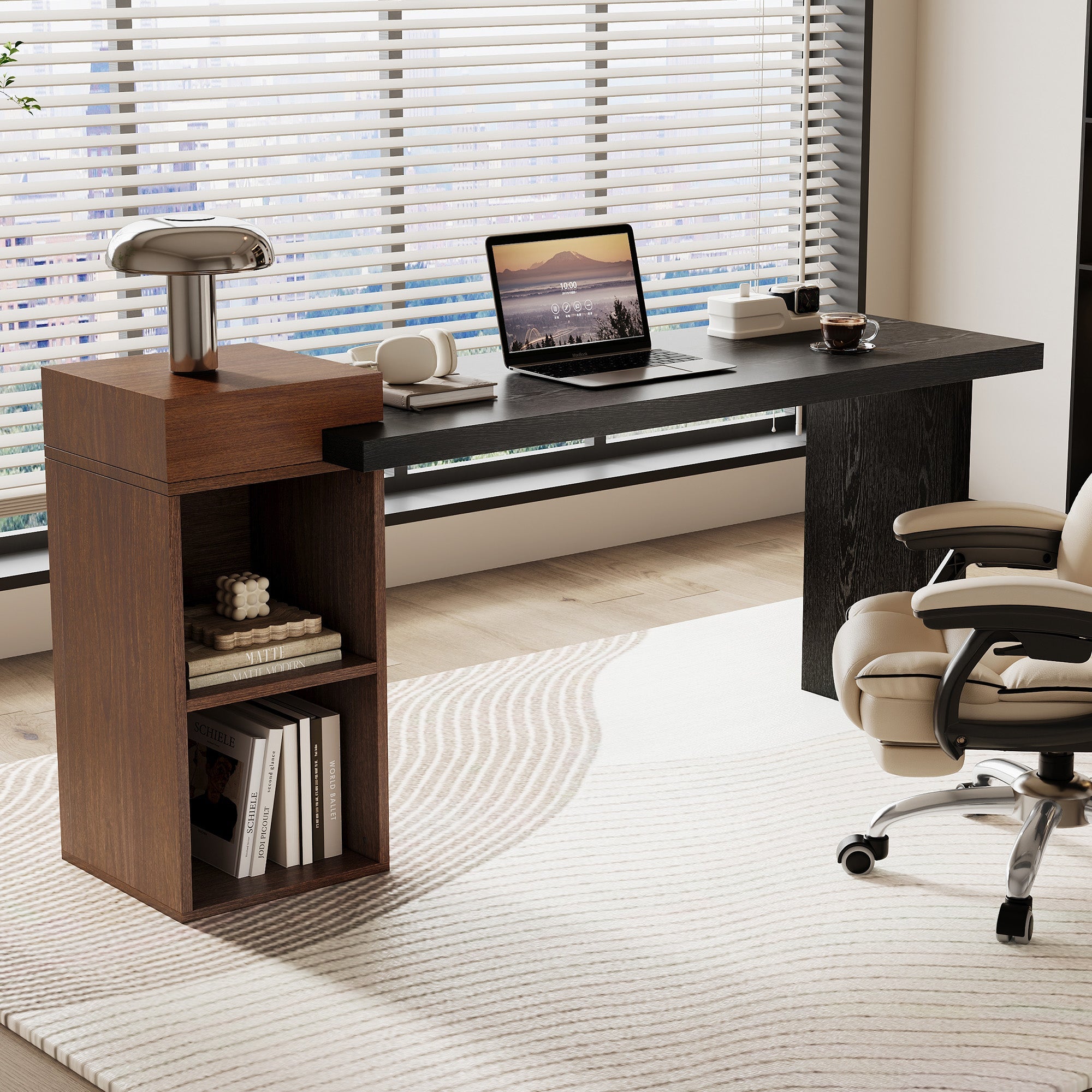 Modern Two-Tone Sofa Side Table