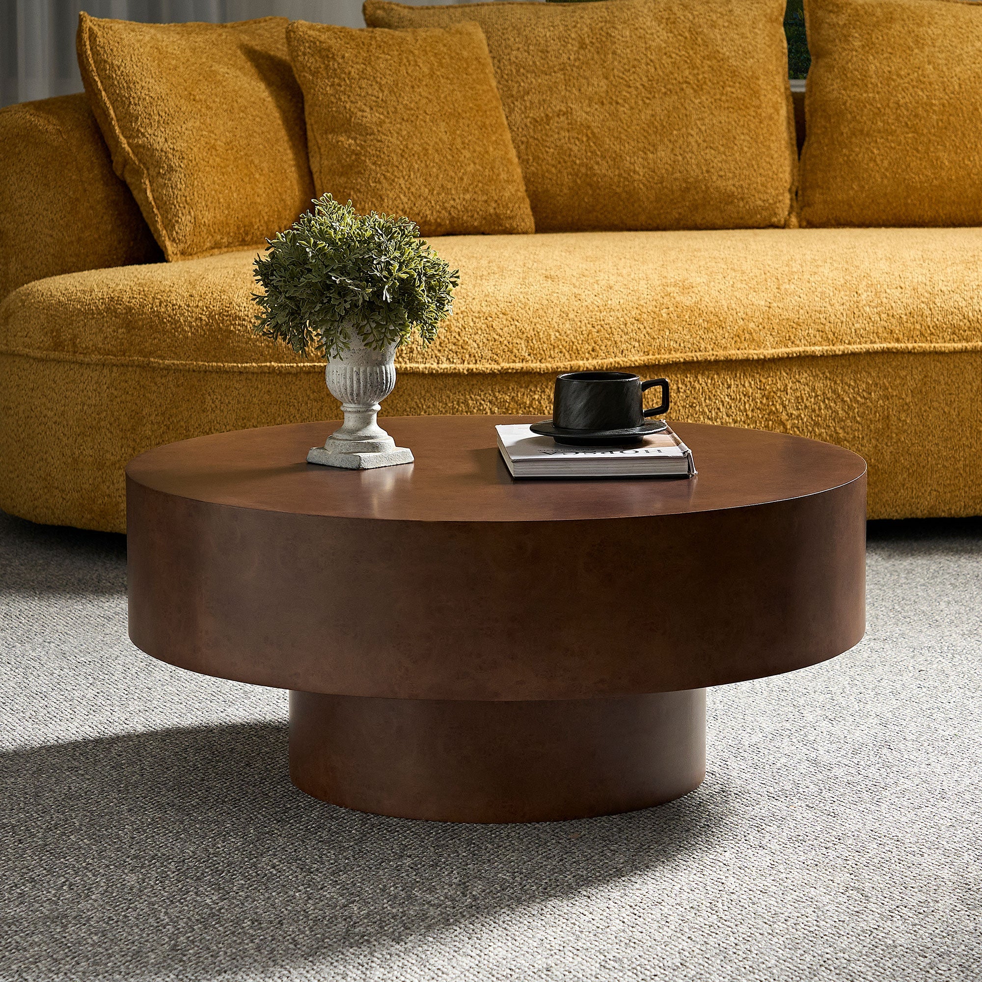 Faux Burl Wood Pattern Decal Coffee Table