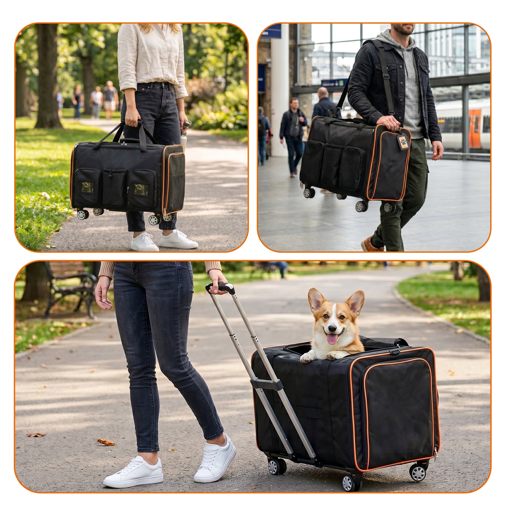 2 In 1 Large Cat Carrier for 2 Cats