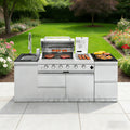 85-Inch Deluxe Stainless Steel Gas Outdoor Kitchen Barbecue Grill