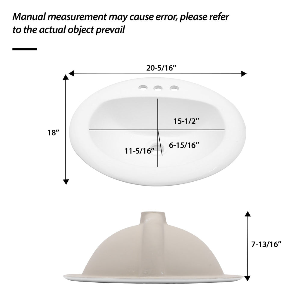 20.3 Inch Drop In Bathroom Sink