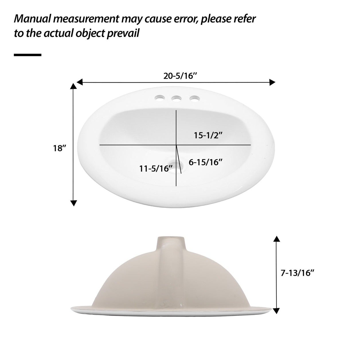 20.3 Inch Drop In Bathroom Sink
