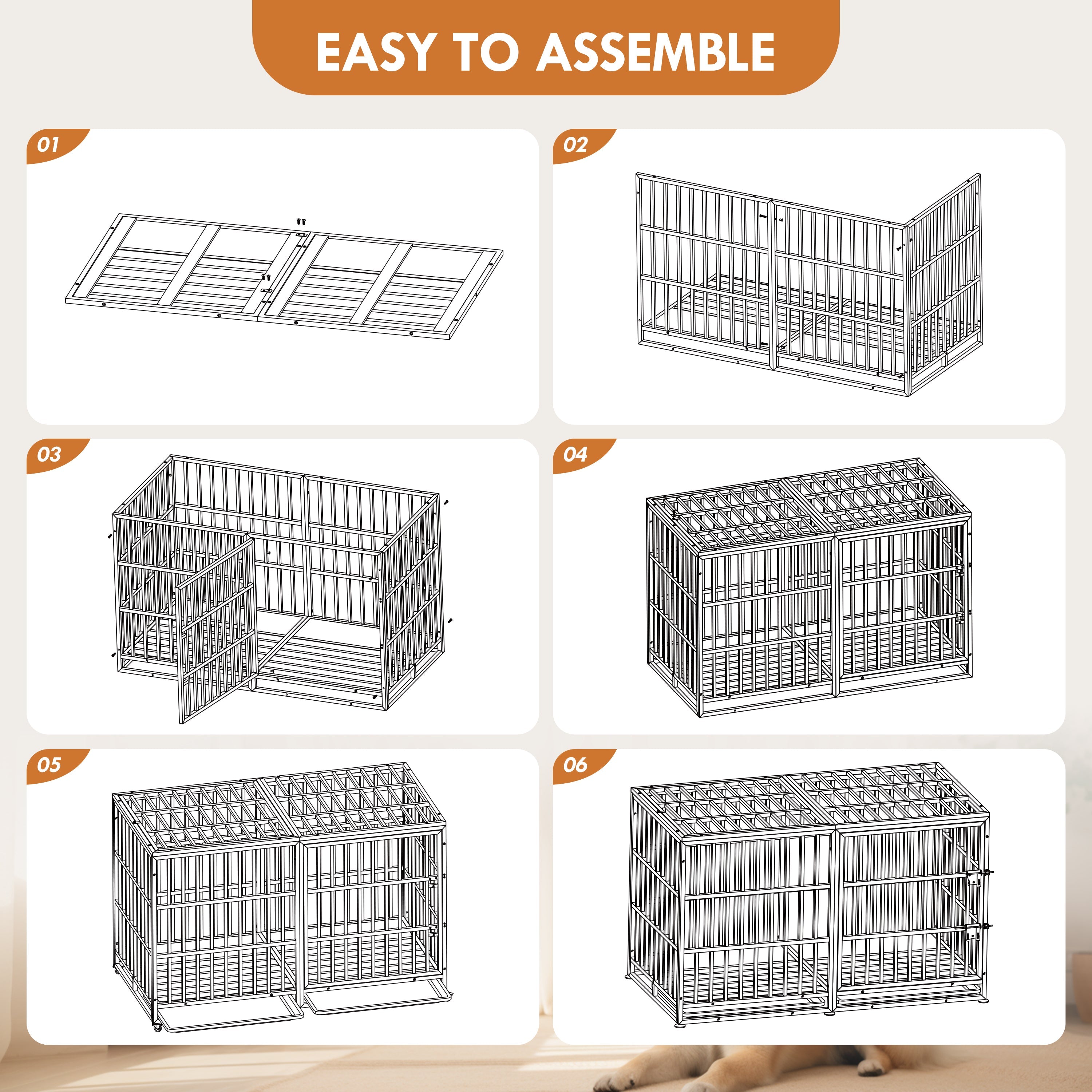61" Extra Large Heavy Duty Dog Crate