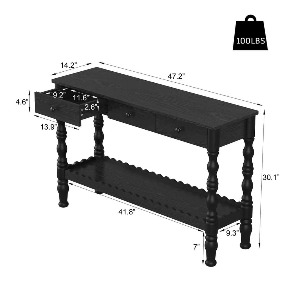 47.2'' Solid Wood Console Table for Entryway
