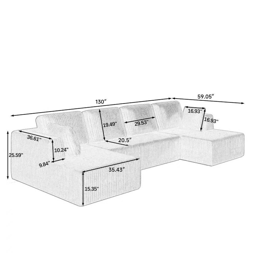 U Shape Modular Sectional Sofa