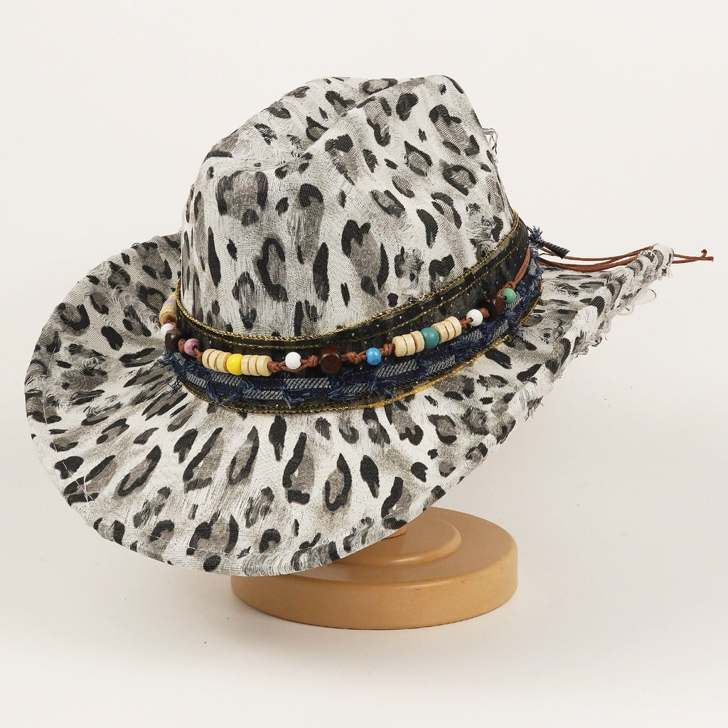 Wool Ethnic-style Womens Leopard-print Hat
