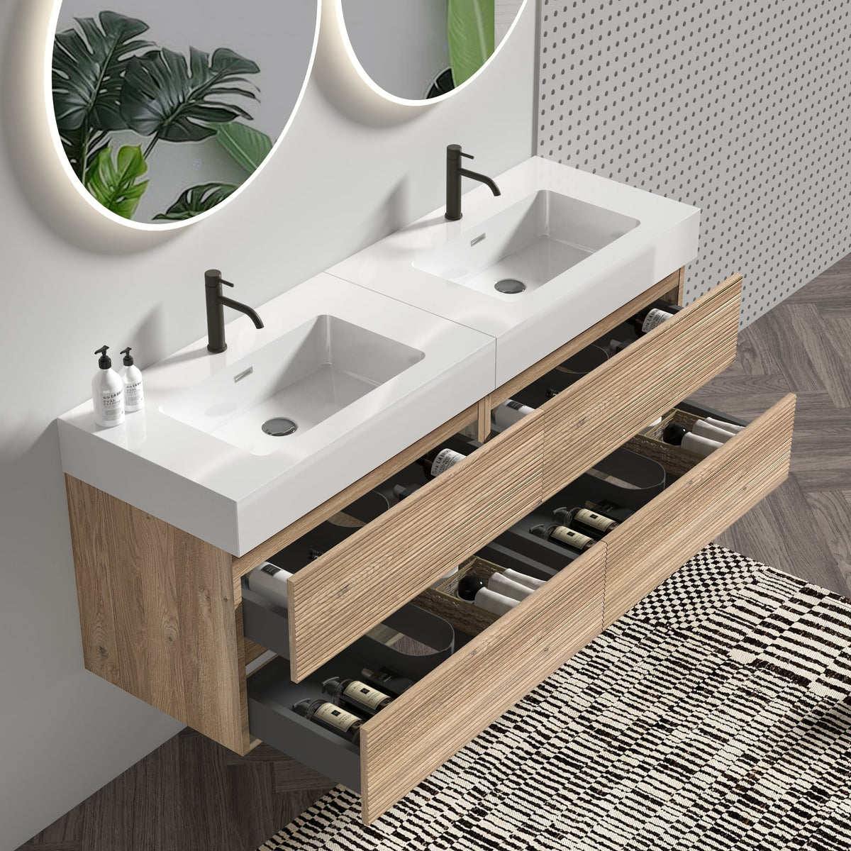 Grace 60'' Bathroom Vanity with Double Drawers