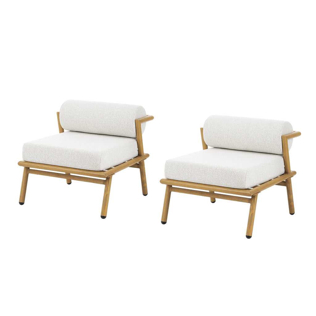 La Fiora Outdoor Patio Teak Finished Iron Club Chair