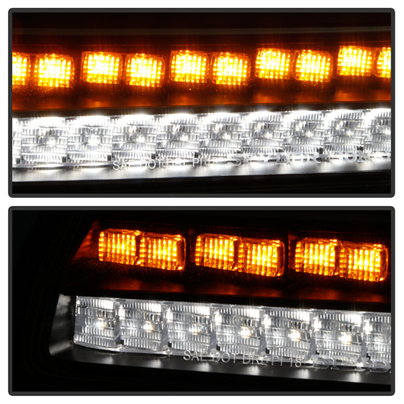 Spyder Jeep Wrangler 2018-2019 ( LED Model Only) LED Front Bumper Lights - Sequential Signal - Black 5086808