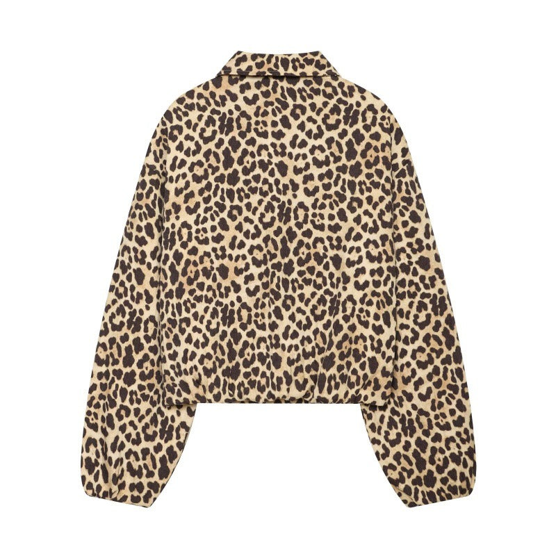 Womens Retro Lapel Zipper Short Jacket Top