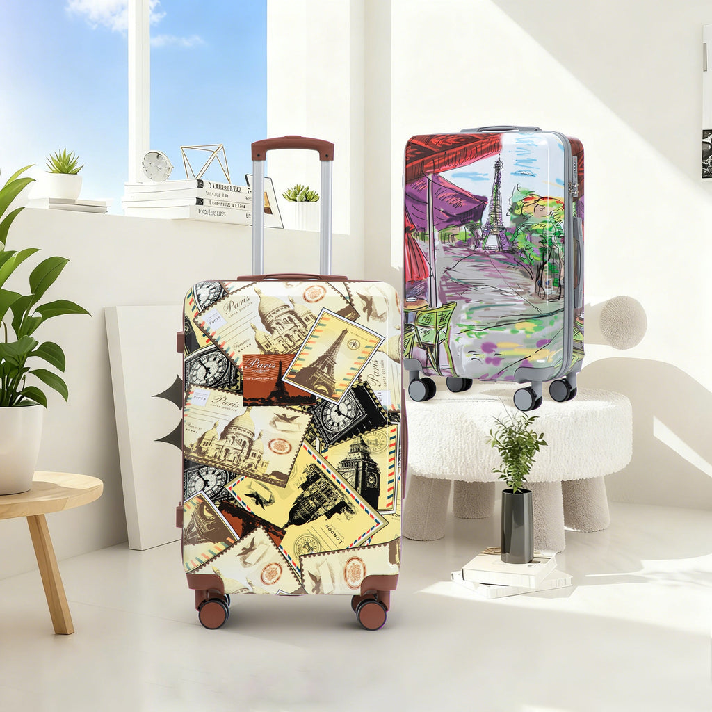3-Piece PC Spinner Wheel Luggage Set (City Stamps)