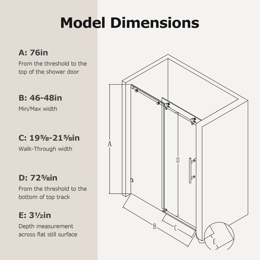 Frameless Single Sliding Soft-Close Shower Doors