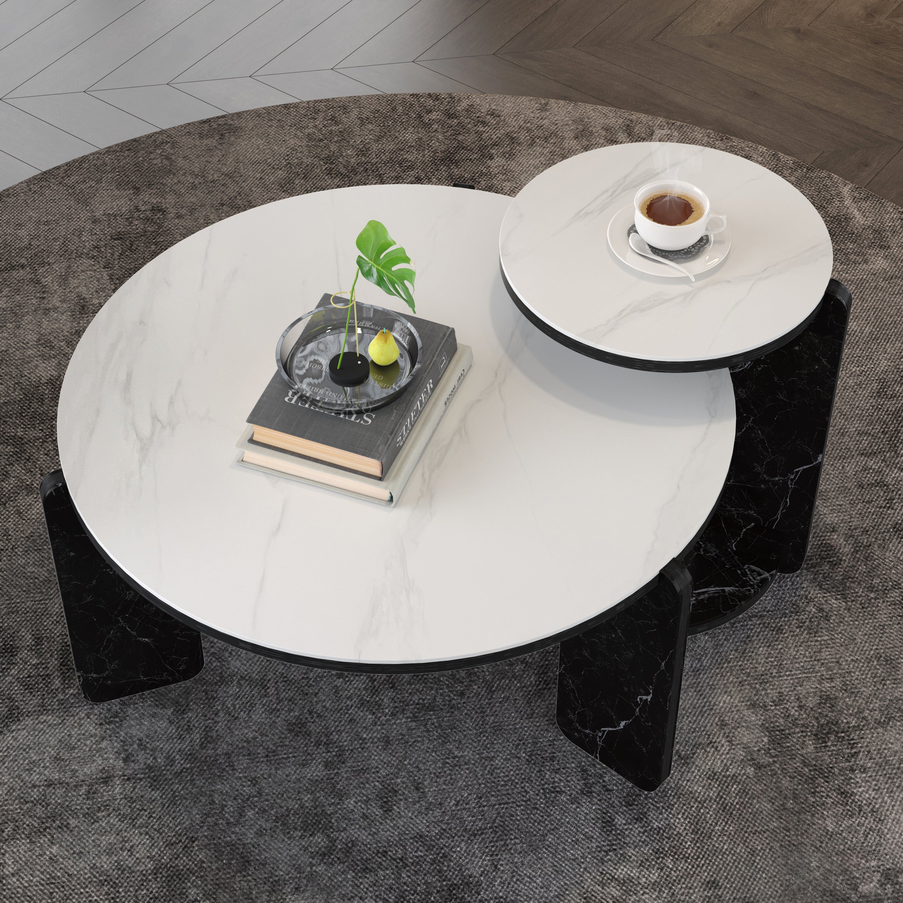 Set of 2 Round Nesting Coffee Tables