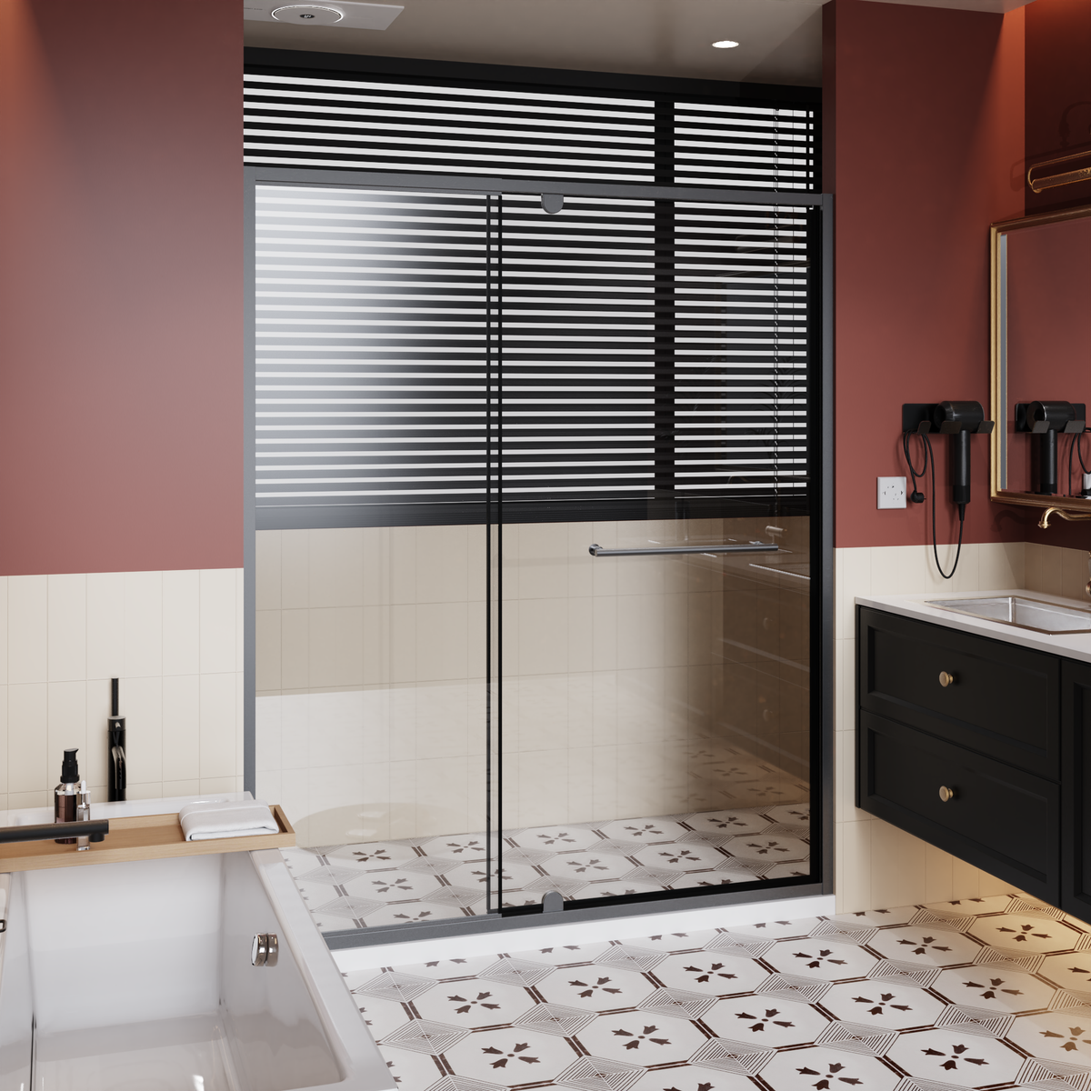 56-60 in W x 72 in H Pivot Shower Door