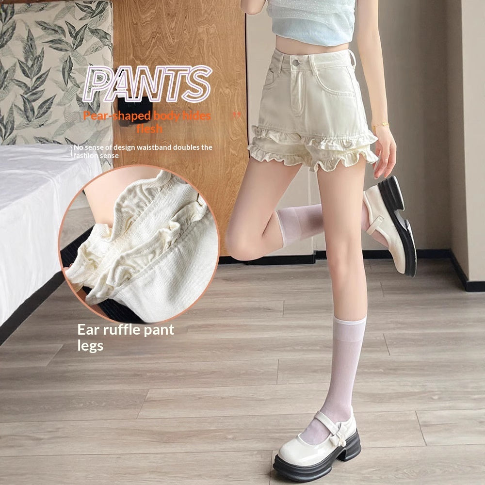 Women's Simple And Versatile High Waist Denim Shorts