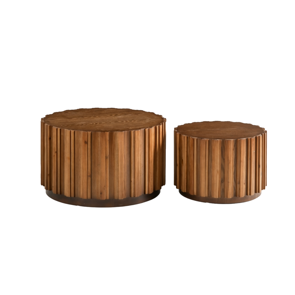 19.7"+27.5" Round Nesting Coffee Table Set of 2