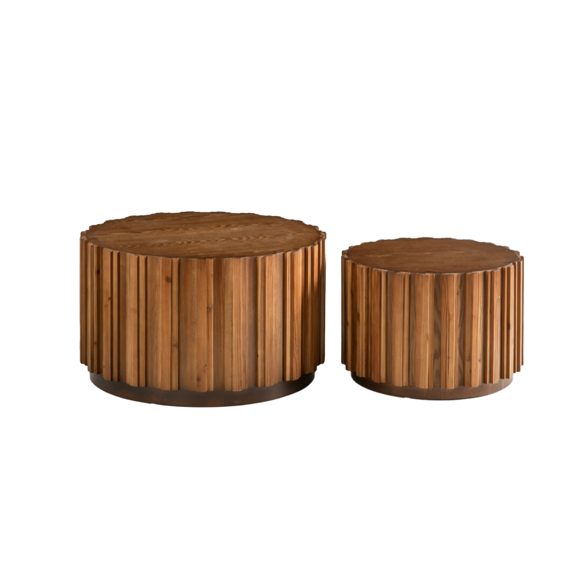 19.7"+27.5" Round Nesting Coffee Table Set of 2