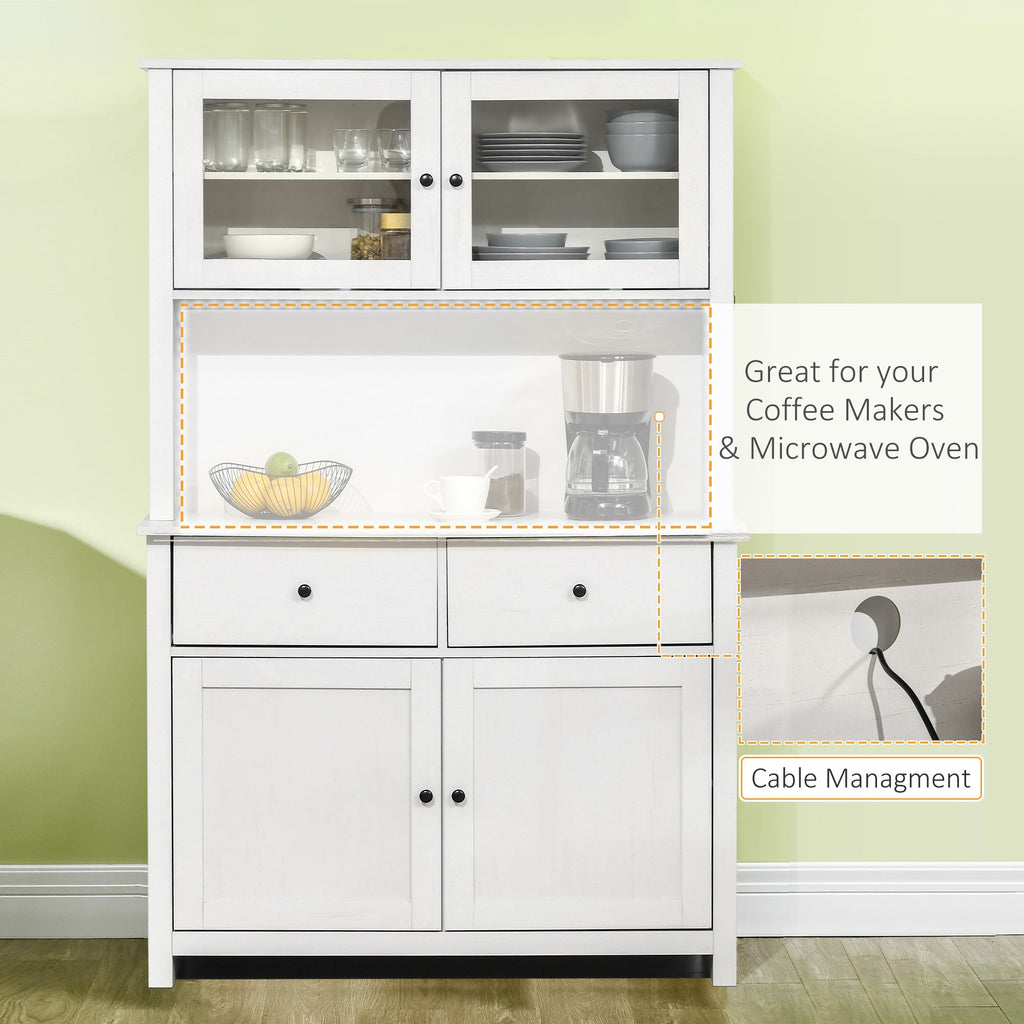 HOMCOM 63.5" Kitchen Buffet with Hutch