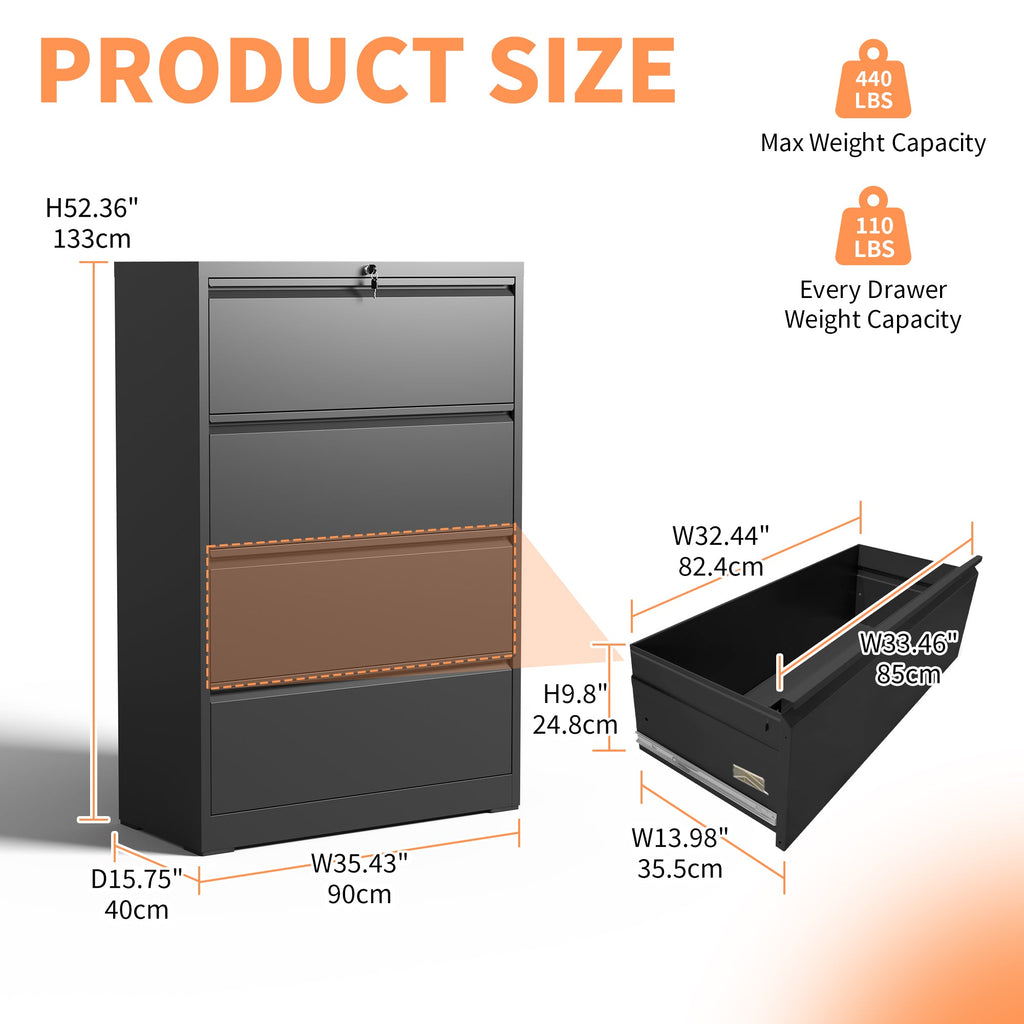 Lateral File Cabinet 4 Drawer