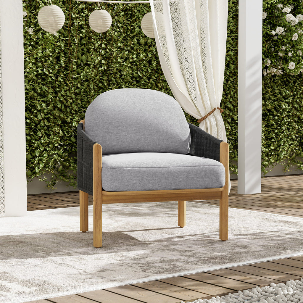 Grotta Outdoor Wood Club Chair