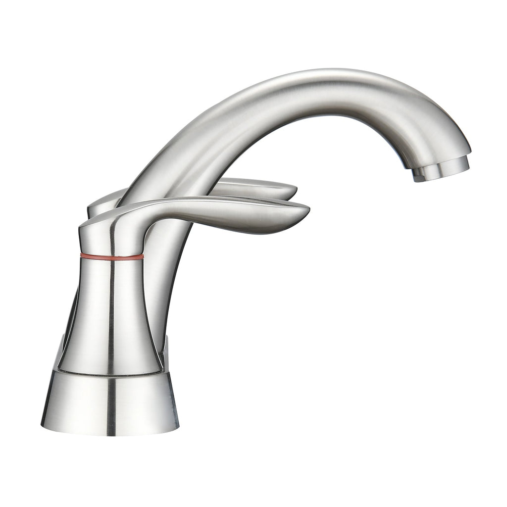 Two Handle 4 Inch Centerset Bathroom Sink Faucet with Pop-Up Drain