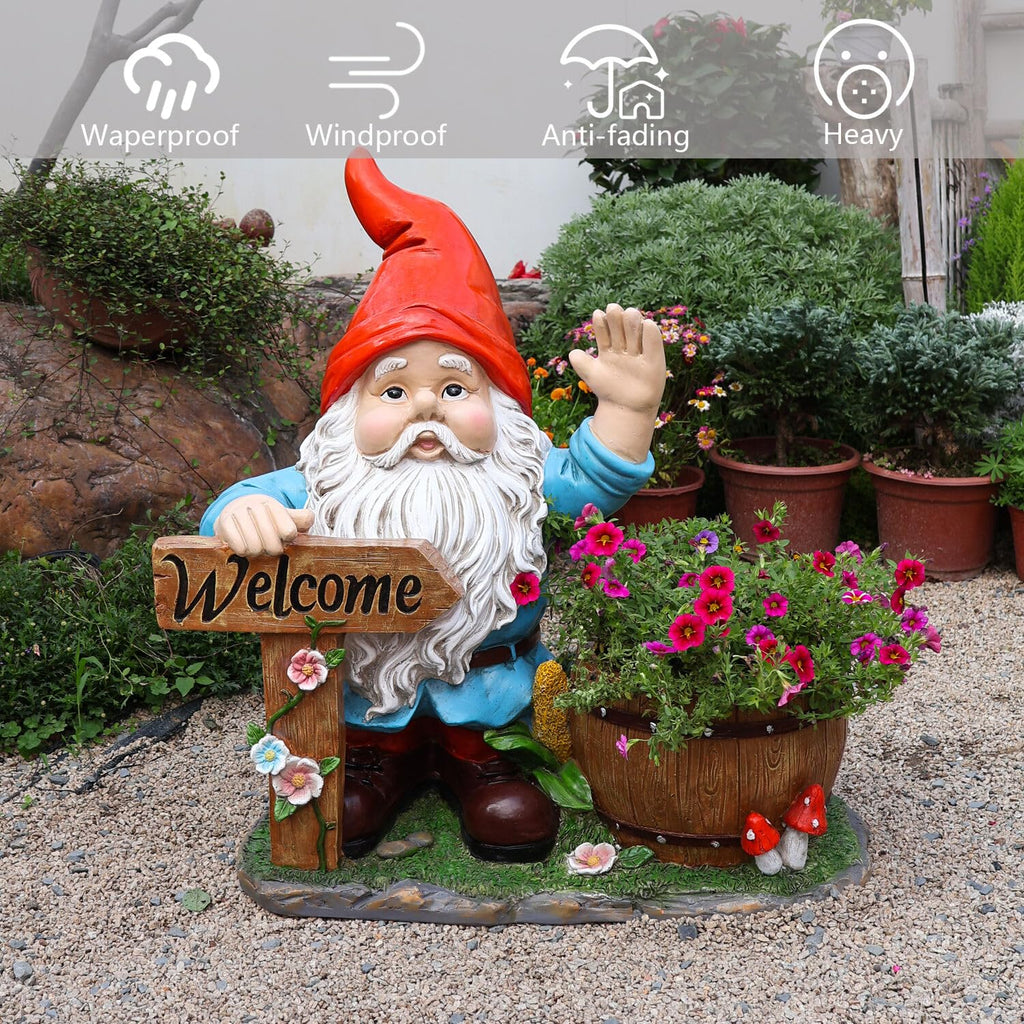 Outdoor Garden Gnome Flower Pot Planter