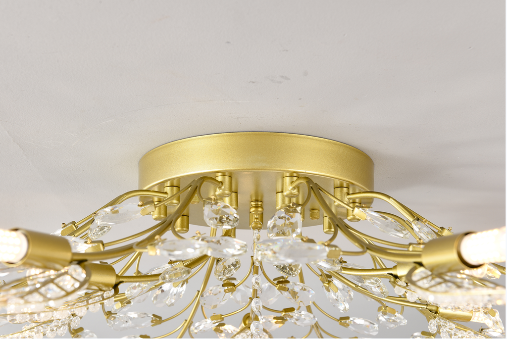 15-Light Chandelier Crystal Ceiling Lamp