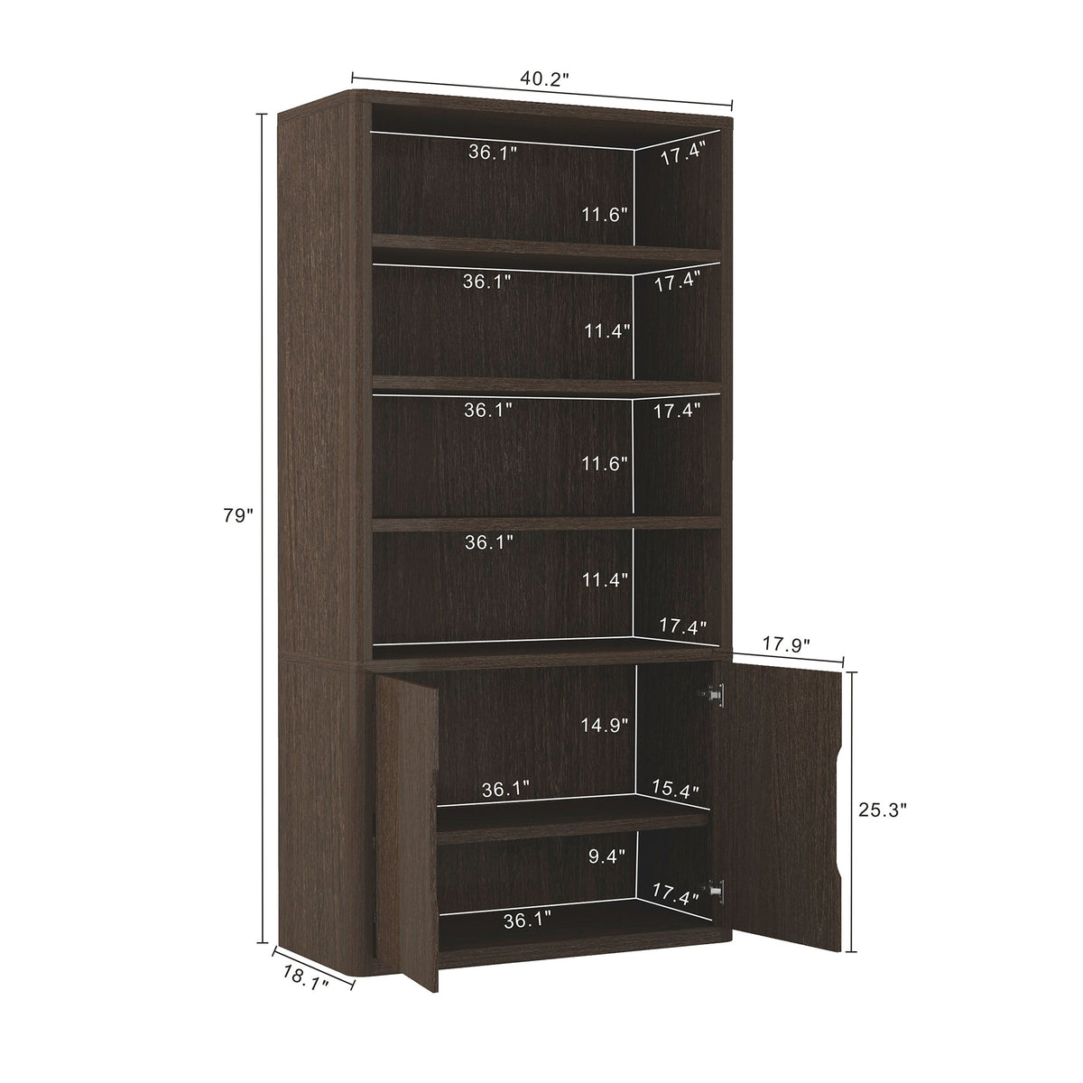 Rivington 40" Bookcase Cabinet