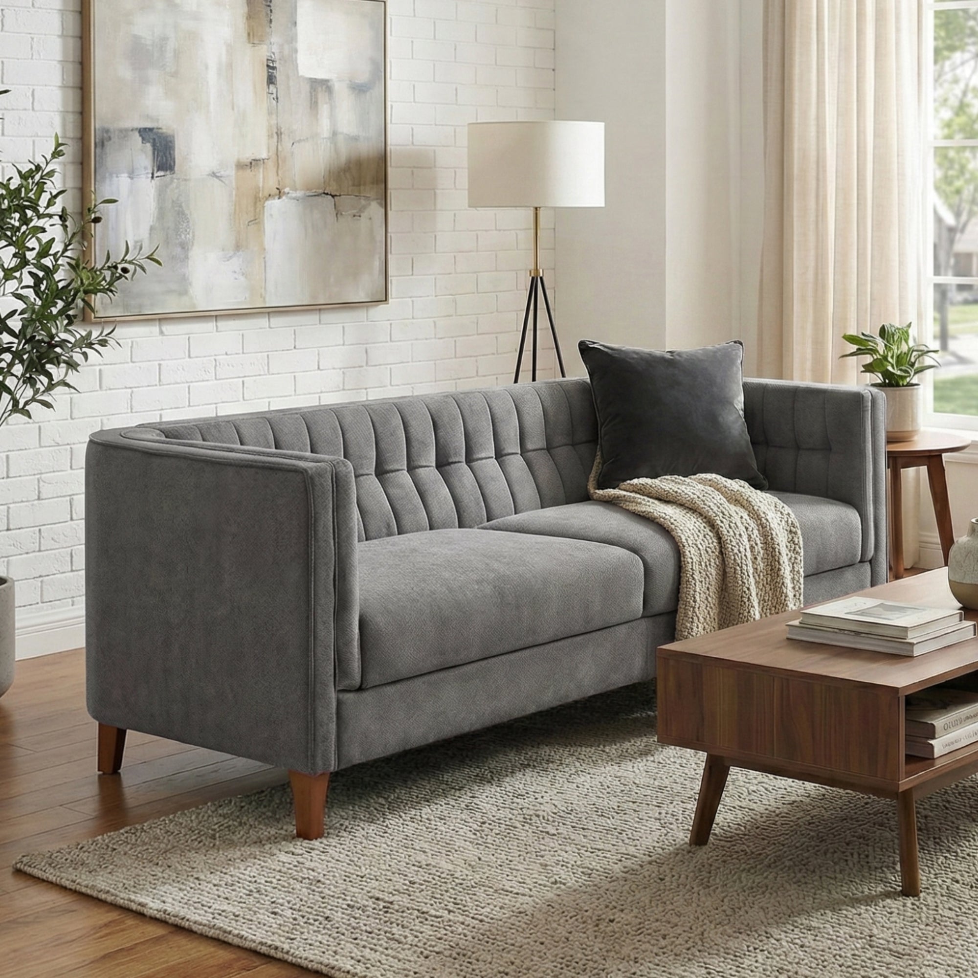 Modern 3-Seater Sofa 76" Upholstered Couch