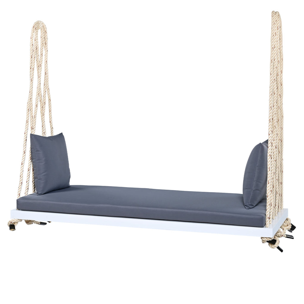 TOPMAX Patio Wooden Swing Chair, Hanging Porch Swing Bench
