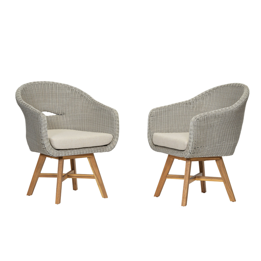 Outdoor Dining Arm Chair with Cushion, Set of 2