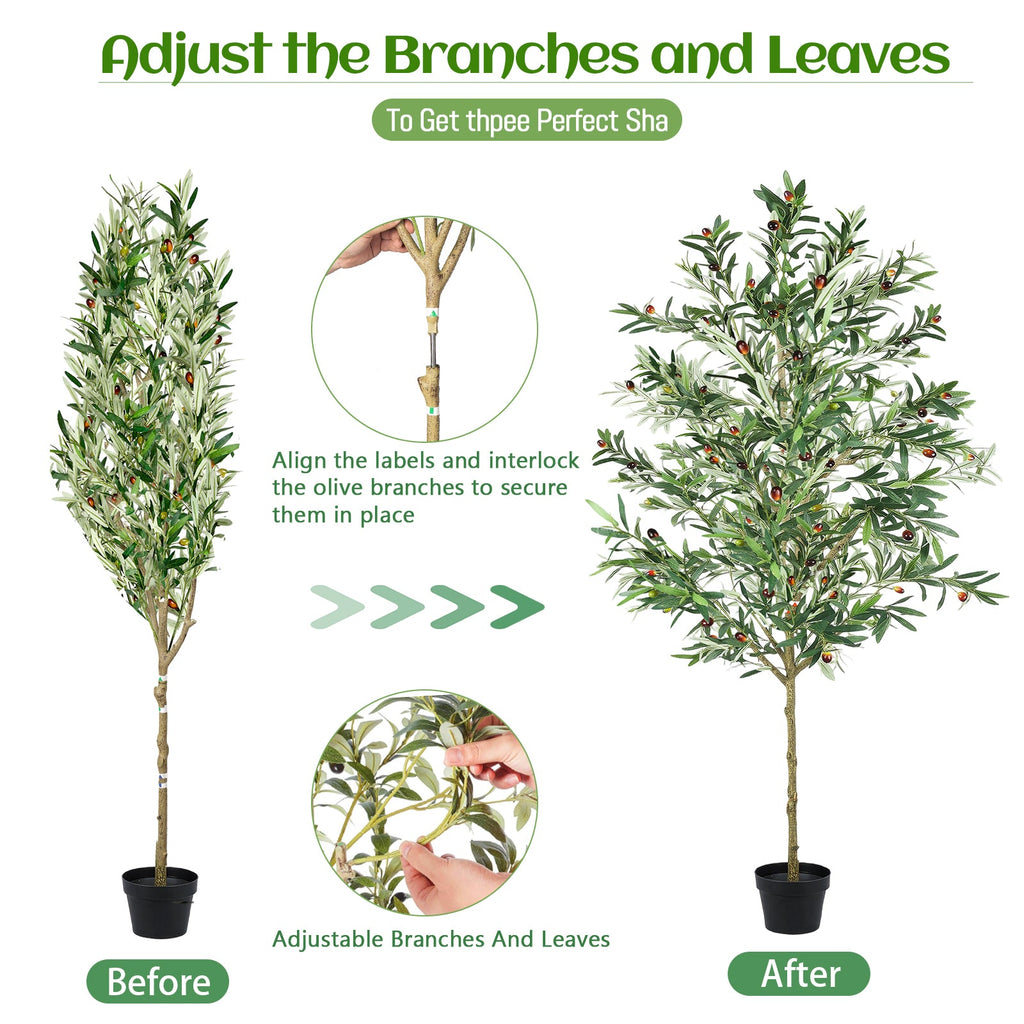 7FT Artificial Olive Tree Indoor Tall Faux Plant
