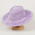 Western Cowboy Hat Fashion Embossed Laser-Engraved Top Hat