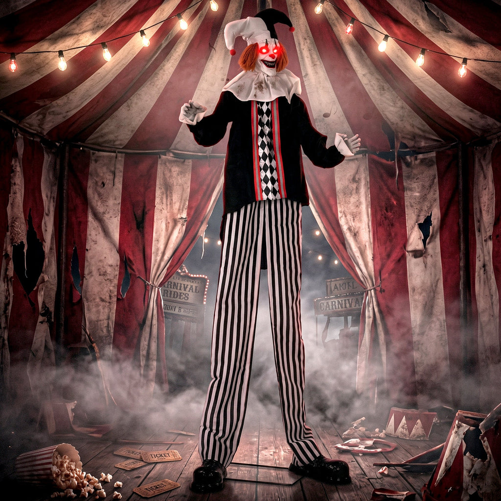 HOMCOM 106" Large Animated Clown Halloween Decoration
